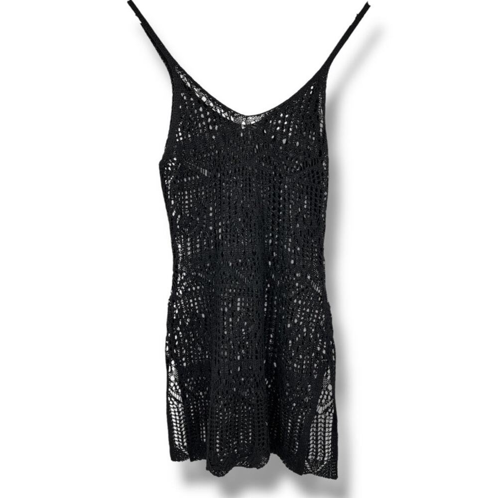 Unbranded Open Knit Swim Cover Bodycon Women’s S Black Swim Cover-up Beach Pool - Picture 2 of 4